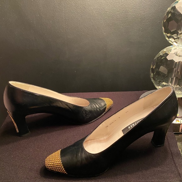 Stuart Weitzman Gold Beaded Heels Size 8.5 - Picture 6 of 7